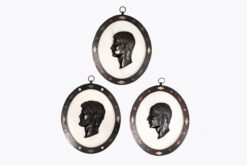 11093 - Rare 19th Century Set of Three Large Grand Tour Oval Carrara Marble Plaques