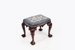 11129 - 18th Century Highly Carved Irish Cabriole Leg Stool