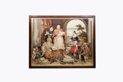 11187 - Late 19th Century Framed Needlework Tapestry Scene