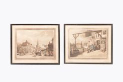 11098 - Pair of 18th Century coloured prints titled 'Crawley' and 'Cuckfield' drawn by Thomas Rowlandson