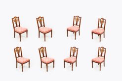 11271 - 19th Century Set of Eight Mahogany and Satinwood Dining Chairs