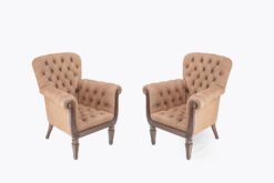 10753 - Pair of Early 19th Century Regency 'Lyre' Fronted Library Armchairs