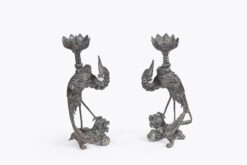 11381 - 19th Century Pair of Chinese Bronze Candle Holders