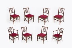 11388 - 19th Century Set of Eight Cork Mahogany Dining Chairs