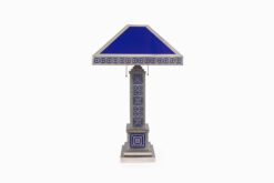 11392 - Early 20th Century Art Deco Lamp with Blue Panels