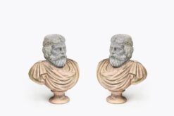 11416 - Pair of 19th Century Stone and Marble Busts