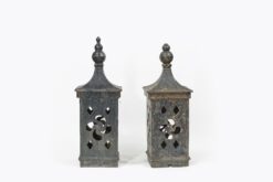 11455 - 19th Century pair of cast iron lanterns